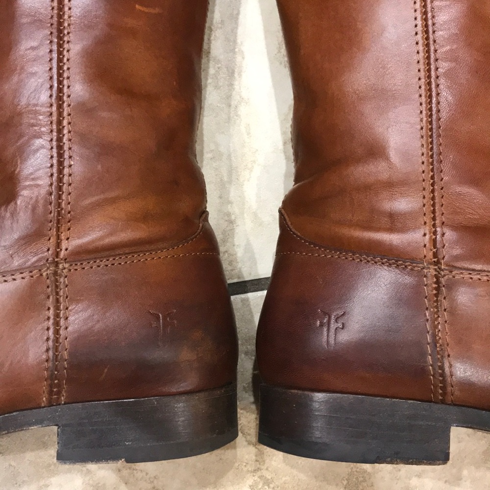 Frye Melissa Button Cognac Leather Knee High Boot - Picture 11 of 16